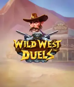  Immerse yourself in the wild world of "Wild West Duels" by Pragmatic Play, featuring a tough gunslinger ready for a showdown. The image features a stern cowboy with crossed pistols, framed by a dusty Western town. His sharp gaze and authentic attire capture the essence of the Old West. The game's title is boldly presented in a striking font, enhancing the adventurous theme. 