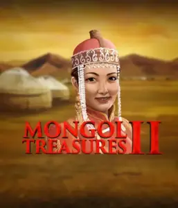 Discover the rich heritage of Mongolia with the Mongol Treasures 2 game by Endorphina, featuring a beautiful Mongolian woman clothed in traditional attire against a sunset-lit Mongolian steppe backdrop. This image portrays the essence of Mongolian tradition, offering a distinctive visual adventure. 