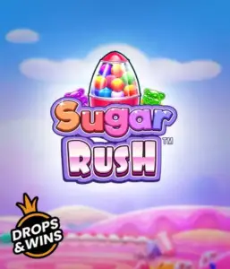 Enjoy the delightful world of the Sugar Rush slot game by Pragmatic Play, showcasing a vibrant candy dispenser on a fantastic background of candyland. This image portrays the fun and excitement of the slot, highlighted with bright candies and engaging typography. Great for those with a sweet tooth, delivering endless entertainment. 